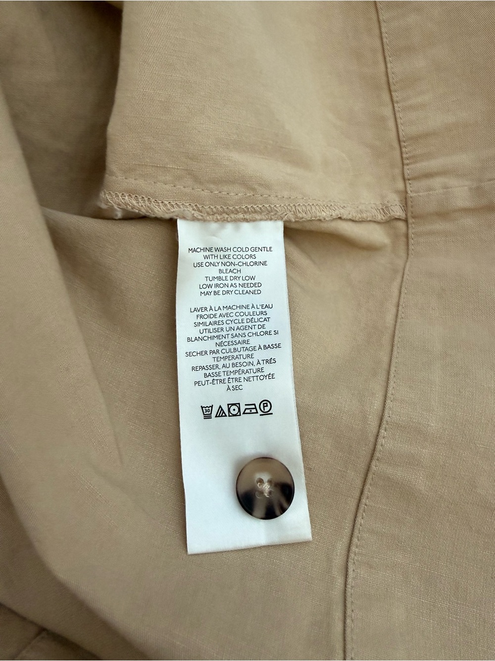 Anthropologie Slim Column Maxi Skirt Tan Linen Blend Front Slit Pockets Size 4 - Picture 16 of 16